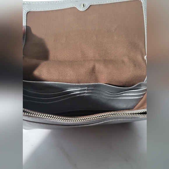 EUC Lauren Ralph Lauren Newbury Mini Shoulder Crossbody Bag Chain Strap Silver - Picture 6 of 10